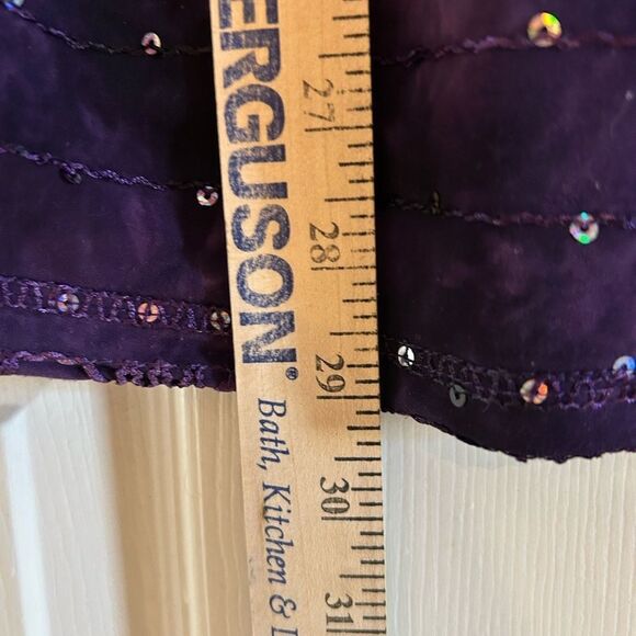 Dressbarn Sequined Embroidered Purple Stretchy Tunic Blouse  3/4 Sleeves 2X - Picture 8 of 9